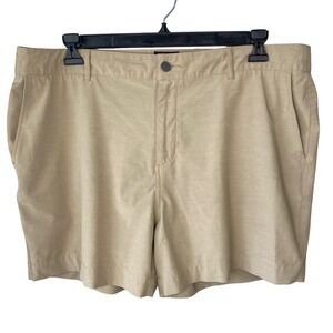 Faherty All Day Shorts Mens Khaki Tan Hybrid Performance Board Shorts 40